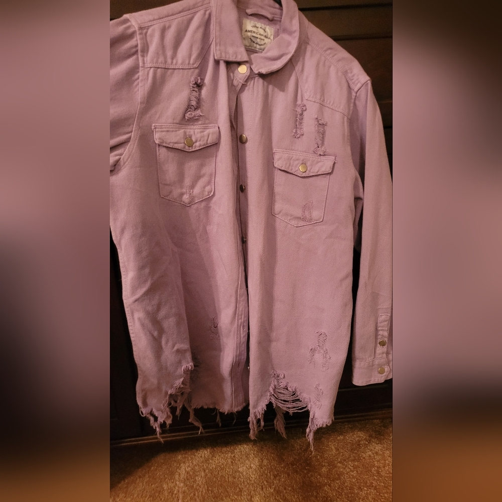 American Bazi Lavender Button-Up Shirt